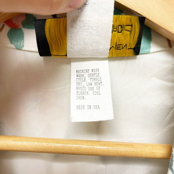 TONI GARMENT Vintage Spring Floral Long Line One Button Blazer White Pin… - Picture 7 of 16